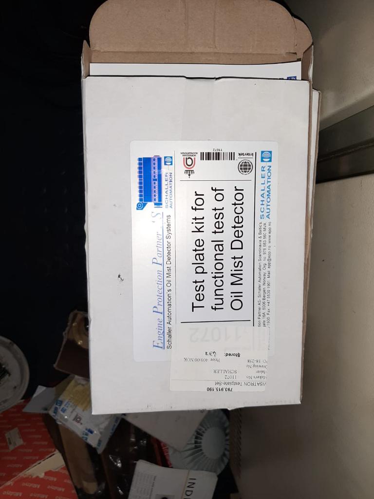 TEST PLATE KIT FOR FUNCTIONAL TEST OF OIL MIST DETECTOR. SCHALLER AUTOMATION,