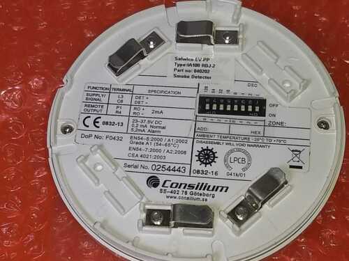 Smoke Detector and Smoke Detector Sensor. Make: Consilium/Salwico:EV-PP.Type:IA100RDJ-2.Part No:040202