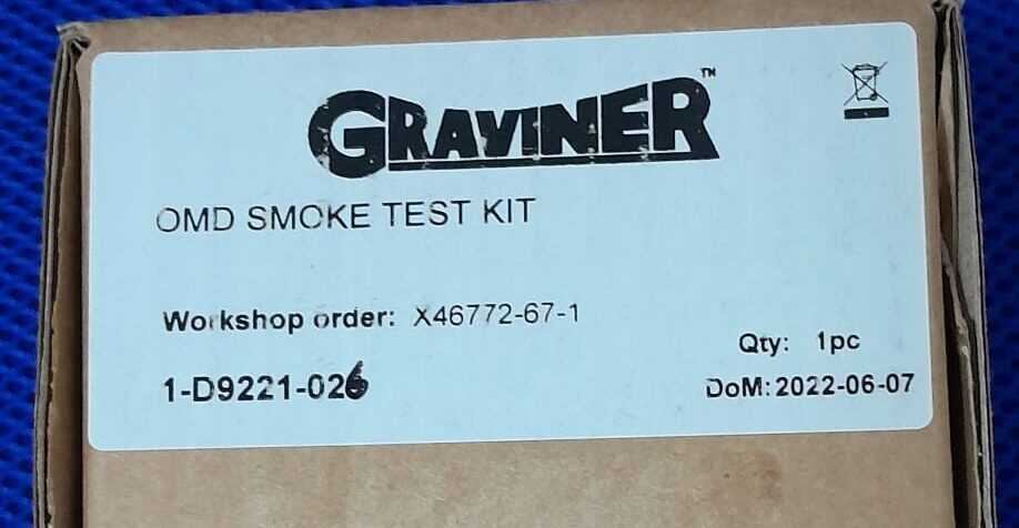 COMMISSIONING KIT,Smoke Test Kit KG6 + KG7 for Graviner Make Oil Mist Detector (OMD) mark6 and Mark 7, P/N:  KG6-1-D9221-026 KIT HSC: 34039900 90