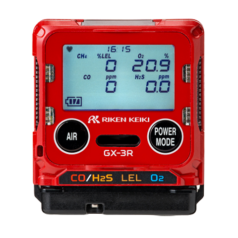 Make: Riken Keiki - Multi Gas Monitor ( Four gas) Model GX-3R ( EX Type A) HC 4 Gases, ( LEL,OXYGEN, Carbon Mono Oxide, Sulphur Dioxide),  P/N: GX-3RH(50),  Riken Keiki make  Power Supply: Lithium Battery and Standard Accessories.  Ranges : HC/ CH4 0-100% LEL/Vol% ,  H2S: 0- 200 ppm and CO  0- 2000ppm  O2: 0=40 Vol%