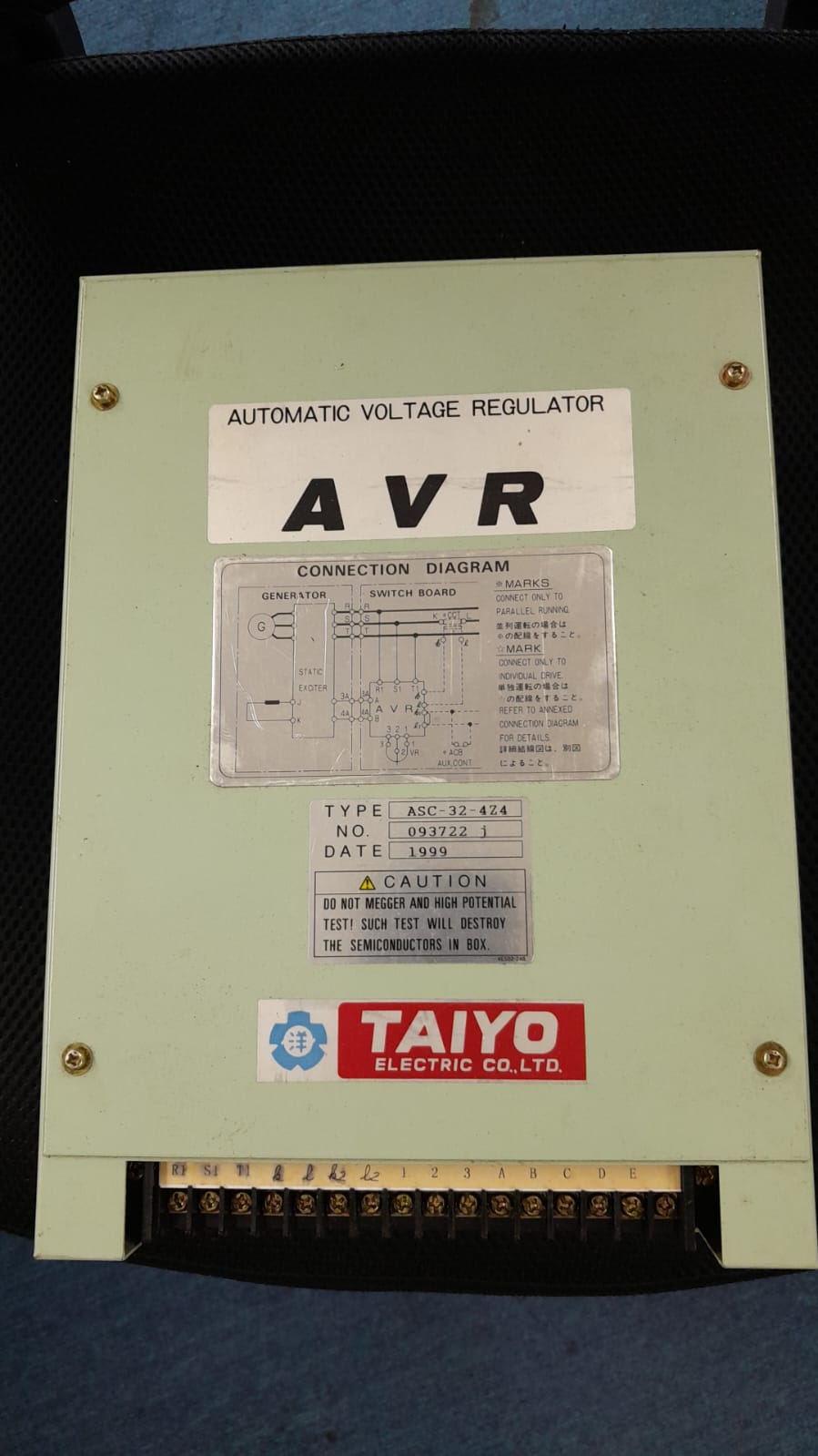 AUTOMATIC VOLTAGE REGULATOR FOR VESSEL GENERATORS, MAKE: TAIYO, TYPE: ASC-32-4Z4 and ASC-32-4 and ASC-32- 4ZAC.