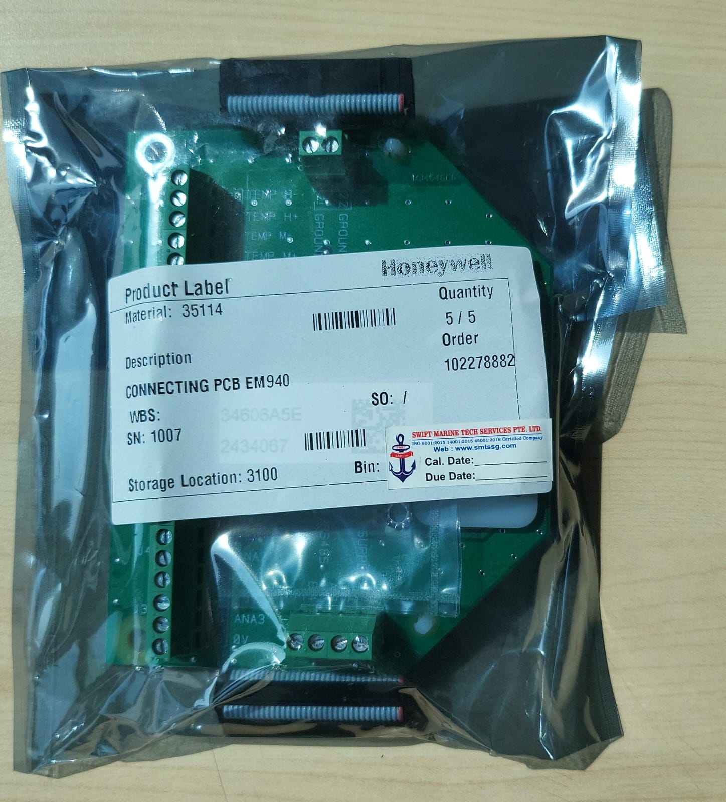 Honeywell Connecting PCB EM-940, Part No: 35114 - Honeywell Marine Cargo Tank Monitoring System Spare Parts Genuine New