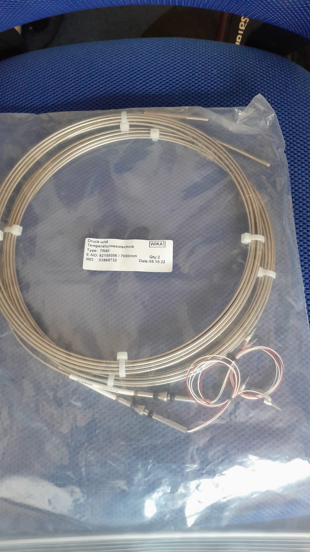 DRUCK, WIKA MAKE TEMPREATURE MEASURING DEVICE( PT 100), TYPE TR40, length 7000mm and 14000