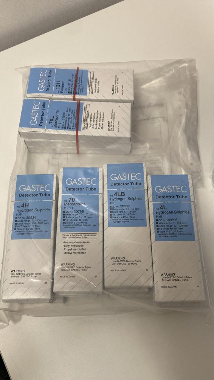 Gastec Detector Tubes for different Gases and Solutions. 4H,4L,121L, 4LB,